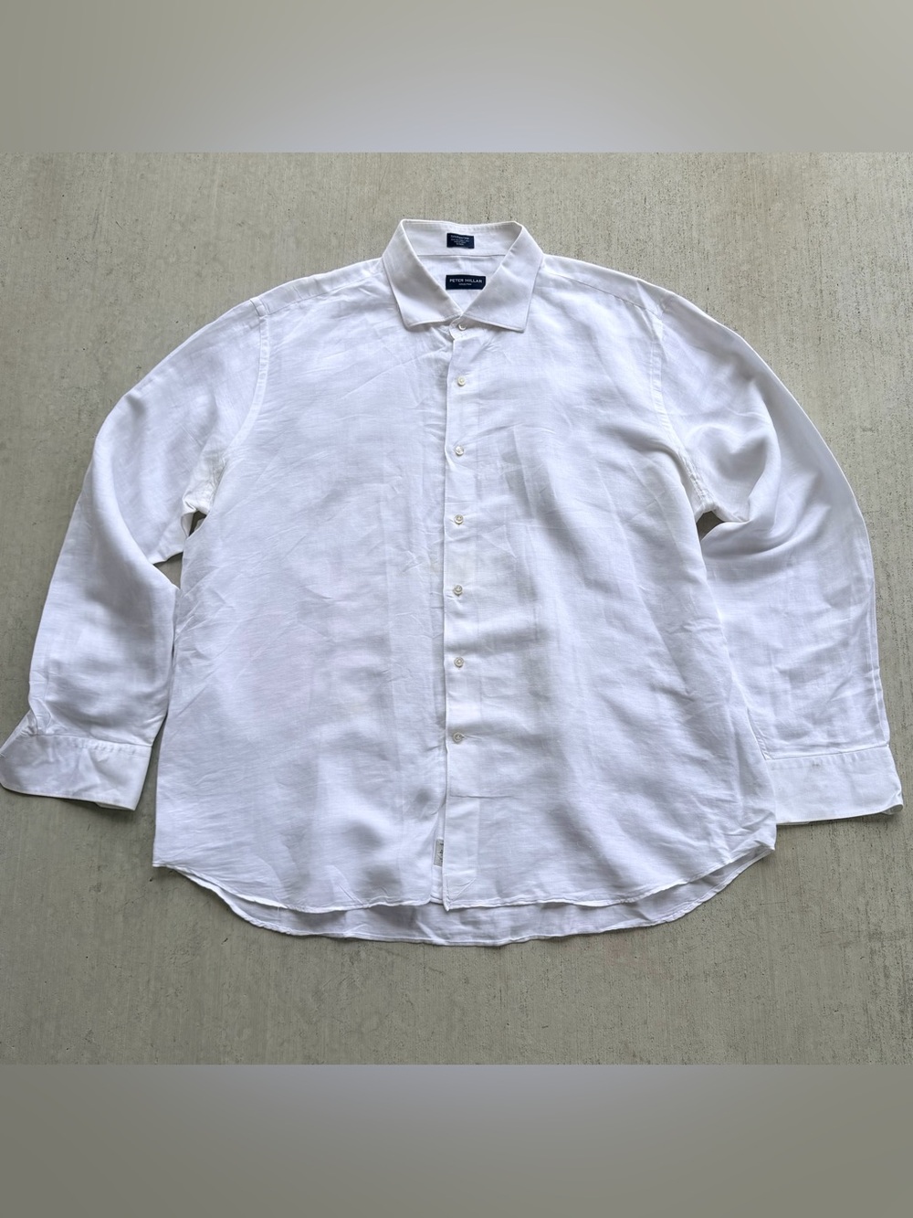 Peter Millar Collection Linen Blend Shirt Men Size 2XL White Button Up